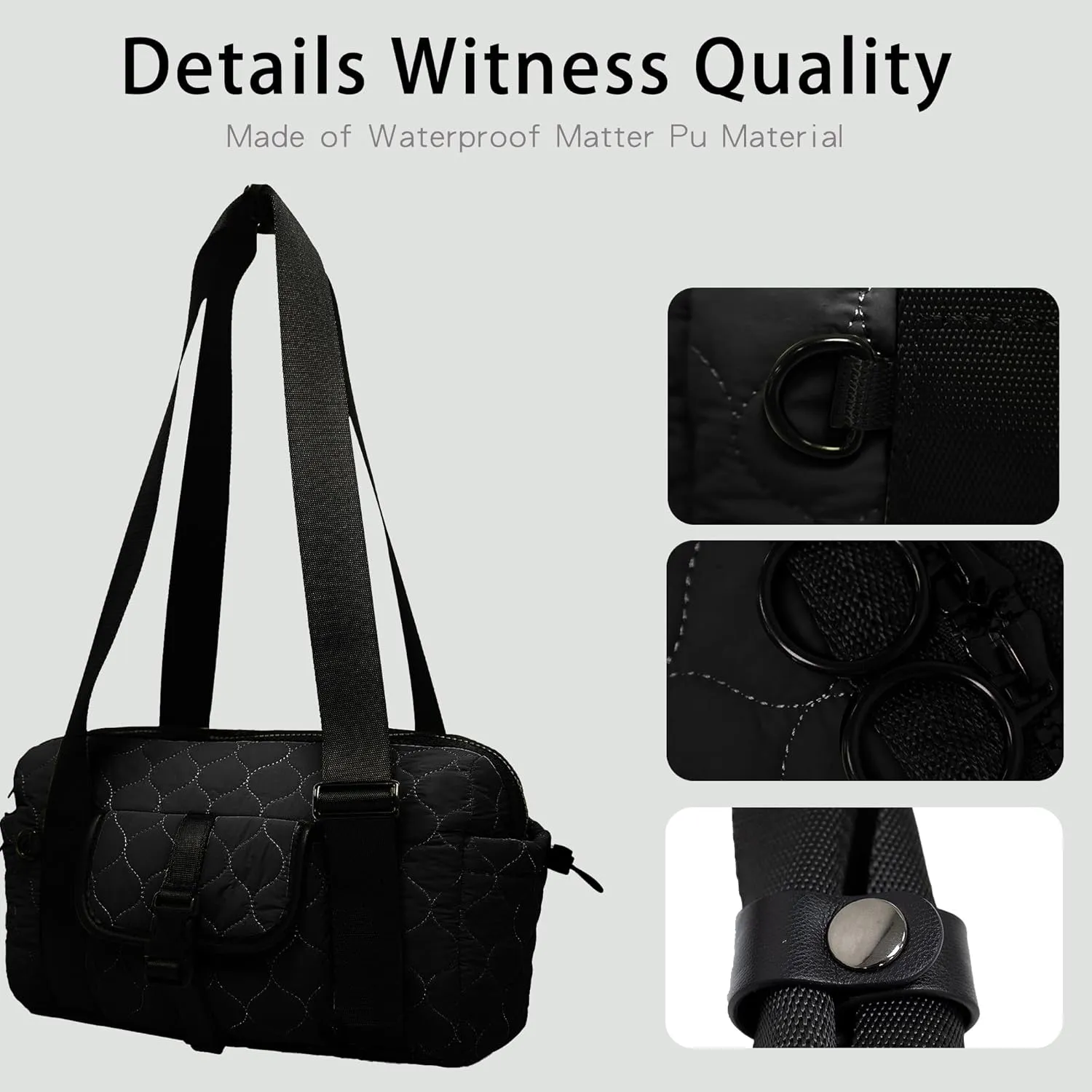 Mini gym bag for Women Waterproof Travel Duffle Bag Tote bag with Wet Compartments Small Workout Sport Bag for Girls (Black)