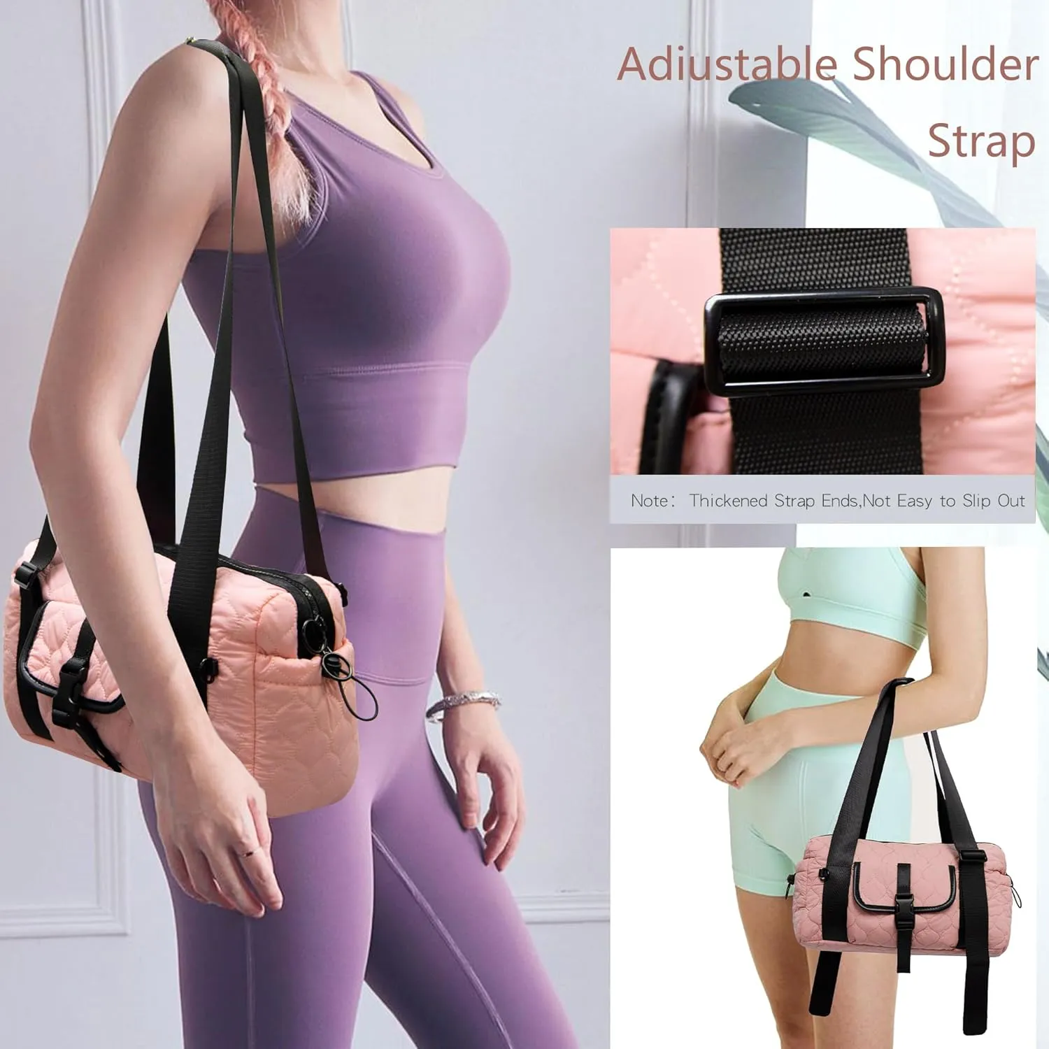 Mini gym bag for Women Waterproof Travel Duffle Bag Tote bag with Wet Compartments Small Workout Sport Bag for Girls (Pink)