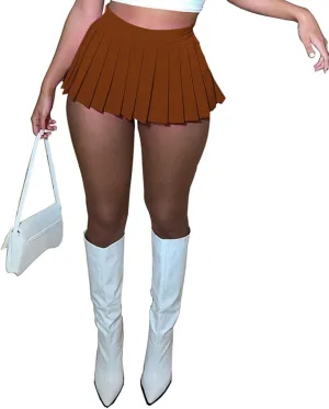 Mini Pleated Skirts for Women Sexy Cute Girl Y2k Short Cargo Skirt Women's Club Tennis Skort Skater A line with Slit