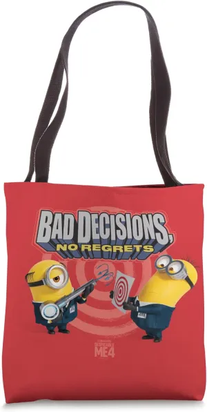 Minions Despicable Me 4 Bad Decisions No Regrets Tote Bag