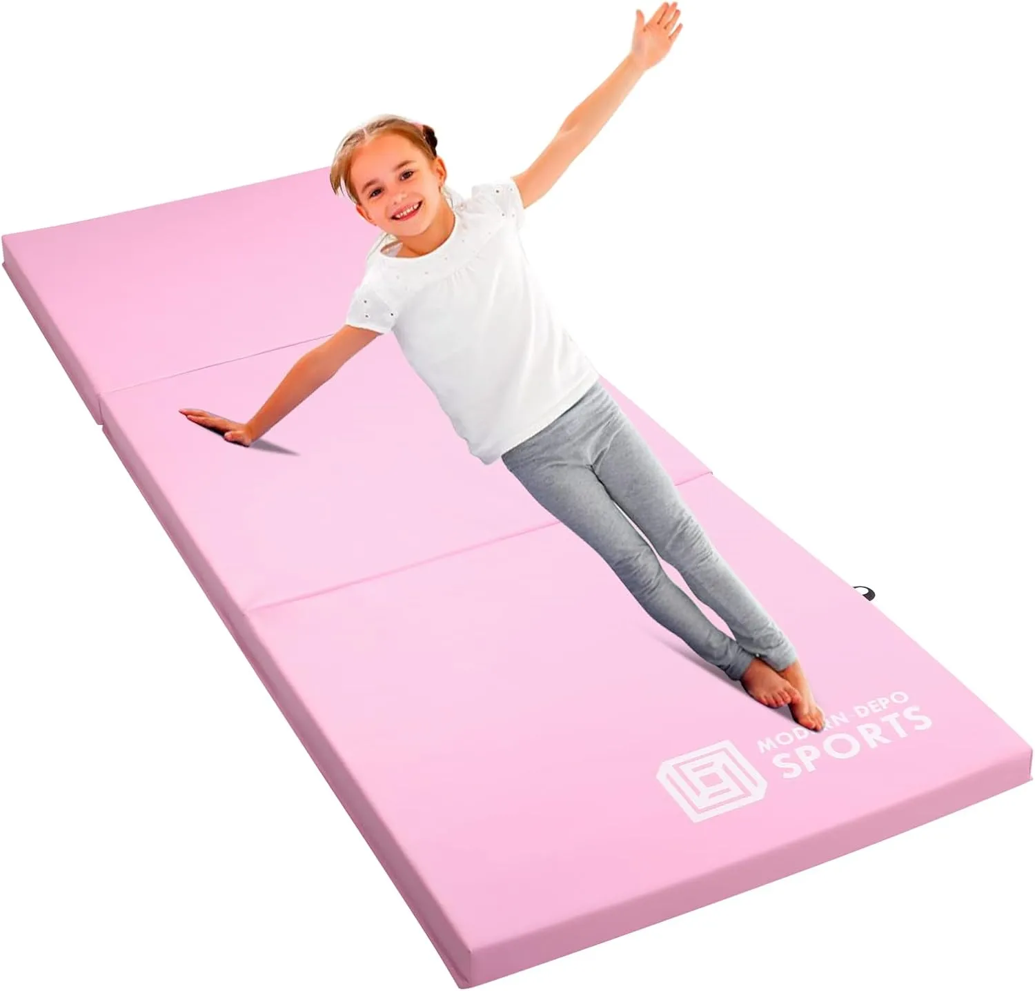 Modern-Depo Gymnastics Mat Tri-Fold 6'X2'X2" Thick With Handle, Waterproof Cover, 100% EPE Core