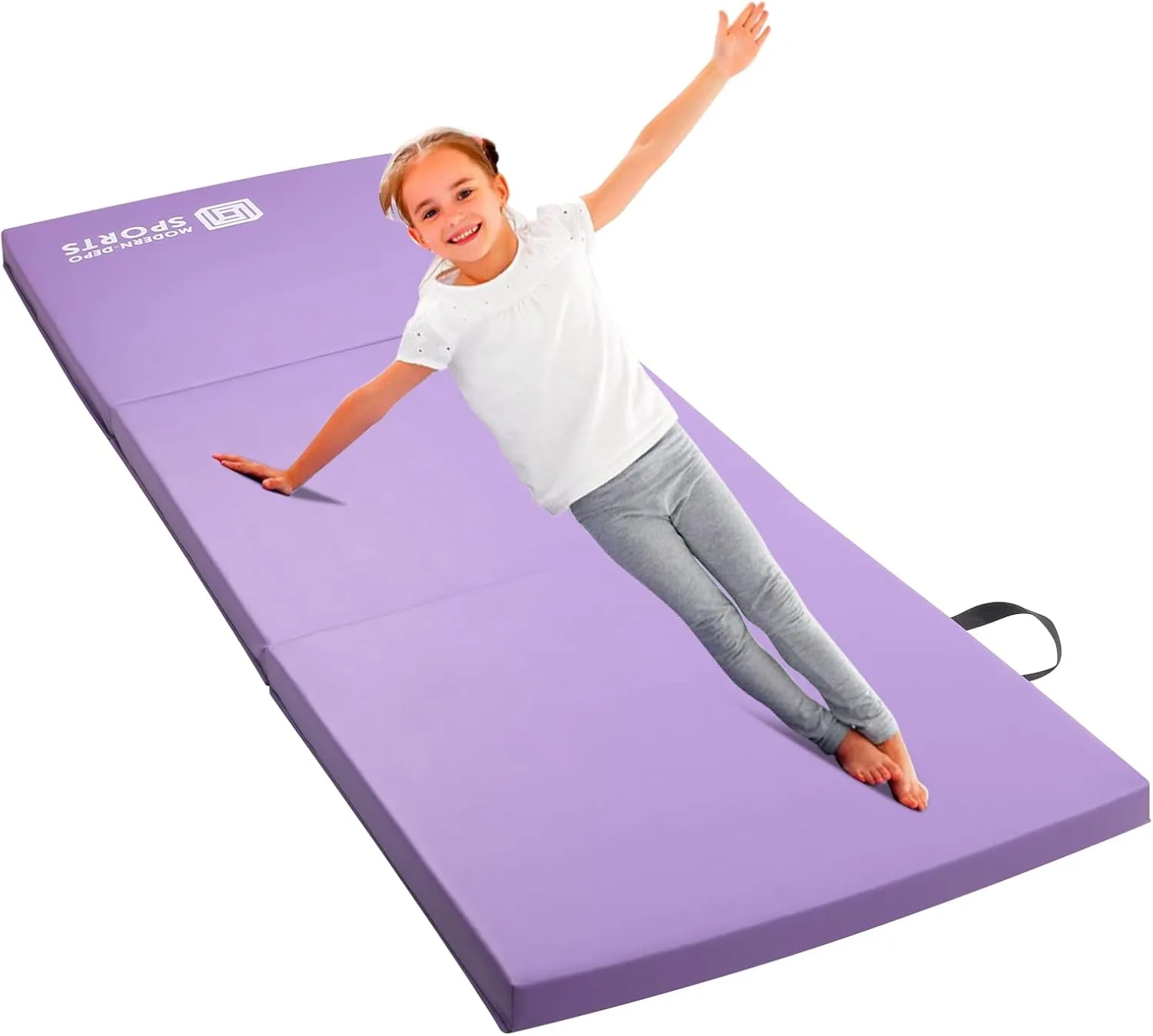 Modern-Depo Gymnastics Mat Tri-Fold 6'X2'X2" Thick With Handle, Waterproof Cover, 100% EPE Core