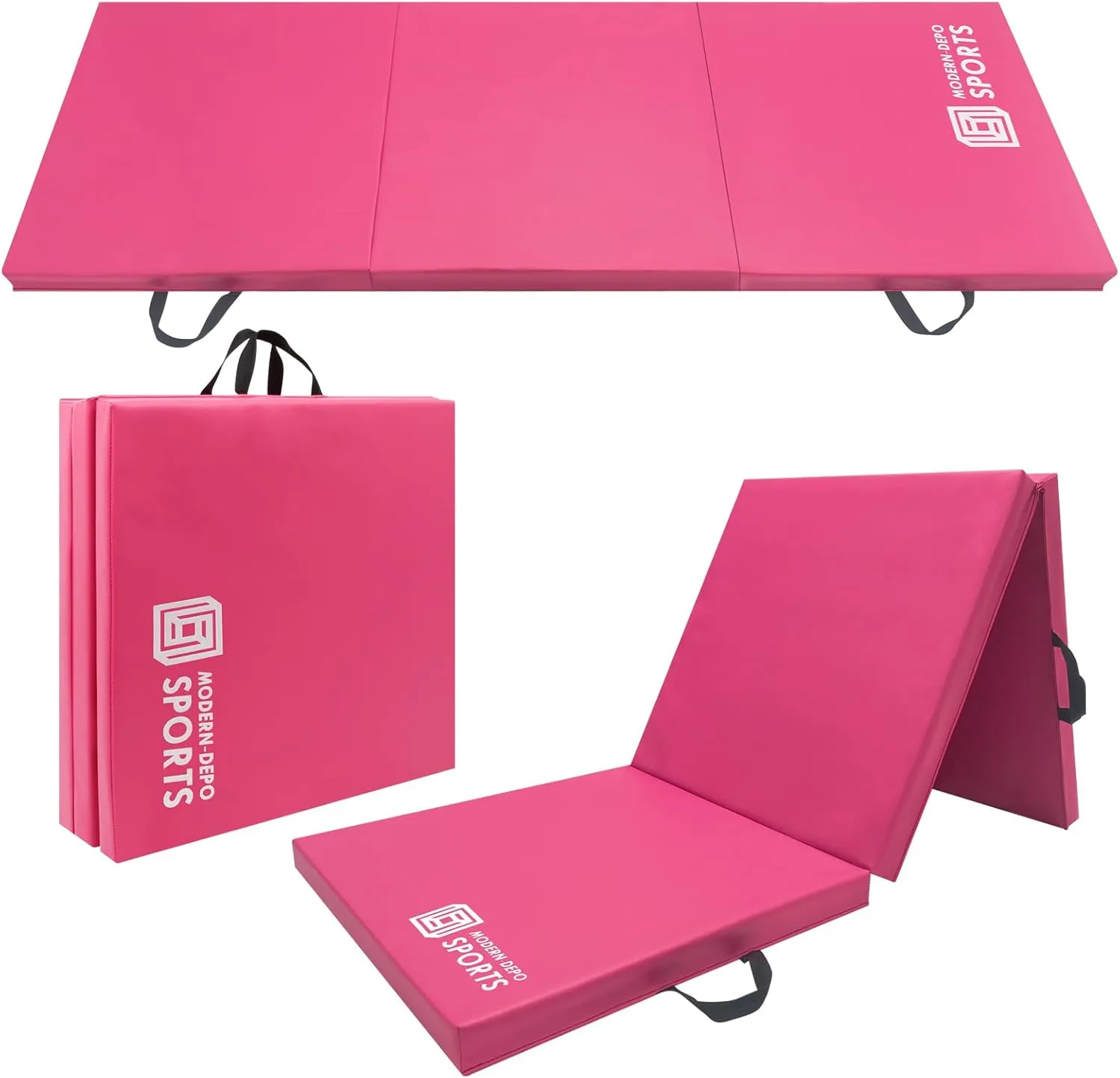 Modern-Depo Gymnastics Mat Tri-Fold 6'X2'X2" Thick With Handle, Waterproof Cover, 100% EPE Core