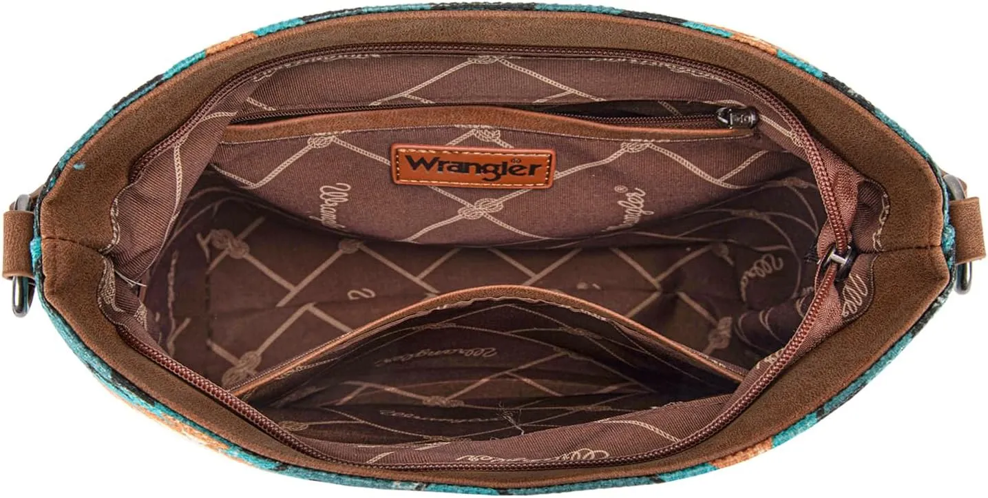 Montana West x Wrangler Hobo Bag for Women Aztec Boho Shoulder Purse with Wide Strap