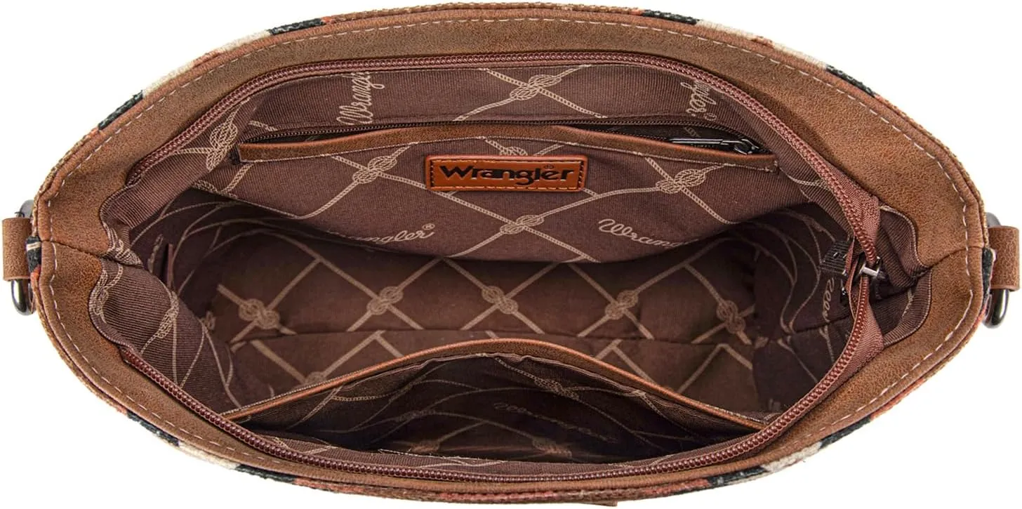 Montana West x Wrangler Hobo Bag for Women Aztec Boho Shoulder Purse with Wide Strap