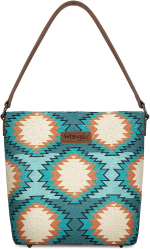 Montana West x Wrangler Hobo Bag for Women Aztec Boho Shoulder Purse with Wide Strap