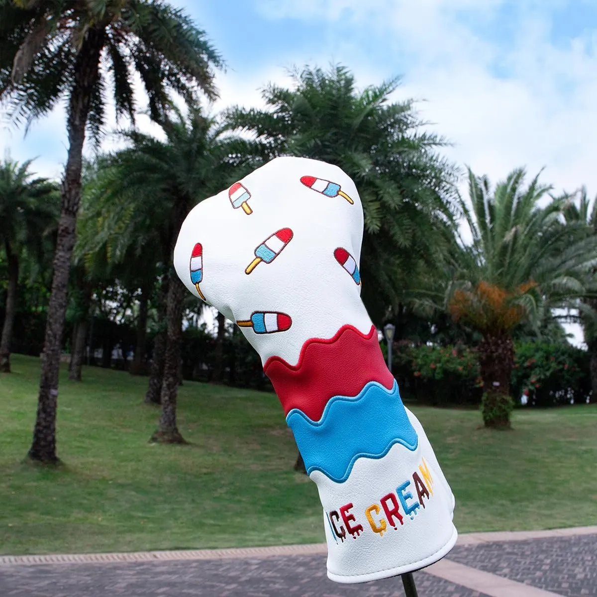 Montela Golf Club Covers Ice Cream Golf Driver Cover Fariway Wood Headcover Hybrid Covers 3 Wood Headcover Golf Head Cover for Odyssey Scotty Cameron Taylormade