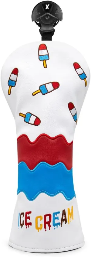 Montela Golf Club Covers Ice Cream Golf Driver Cover Fariway Wood Headcover Hybrid Covers 3 Wood Headcover Golf Head Cover for Odyssey Scotty Cameron Taylormade