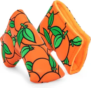 Montela Golf Club Covers Orange Golf Head Cover Driver Covers Fairway Wood Headcover Hybrid Cover Leather Golf Headcover for Scotty Cameron Taylormade Titleist Odyssey