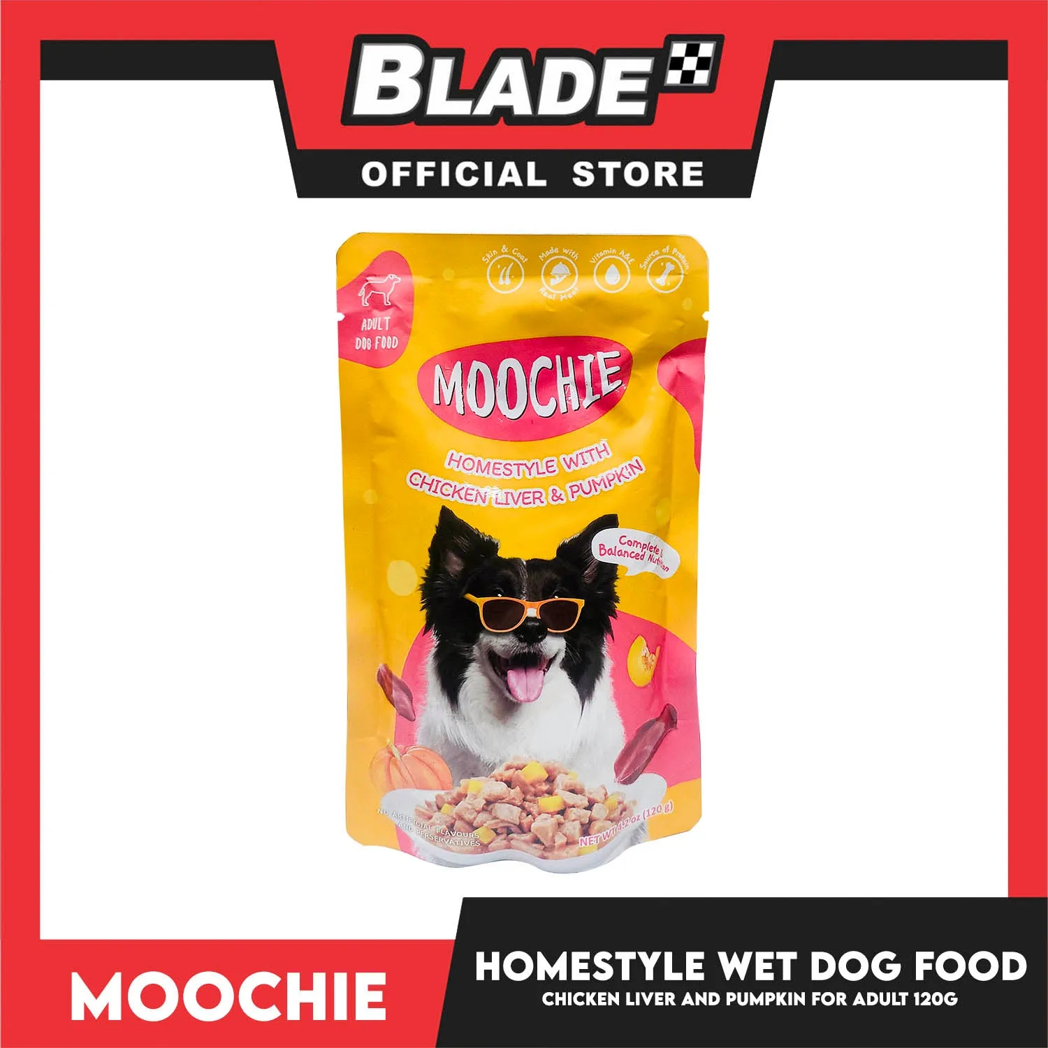 Moochie Dog Wet Food for Adult (Homestyle with Chicken and Liver and Pumpkin) 120g