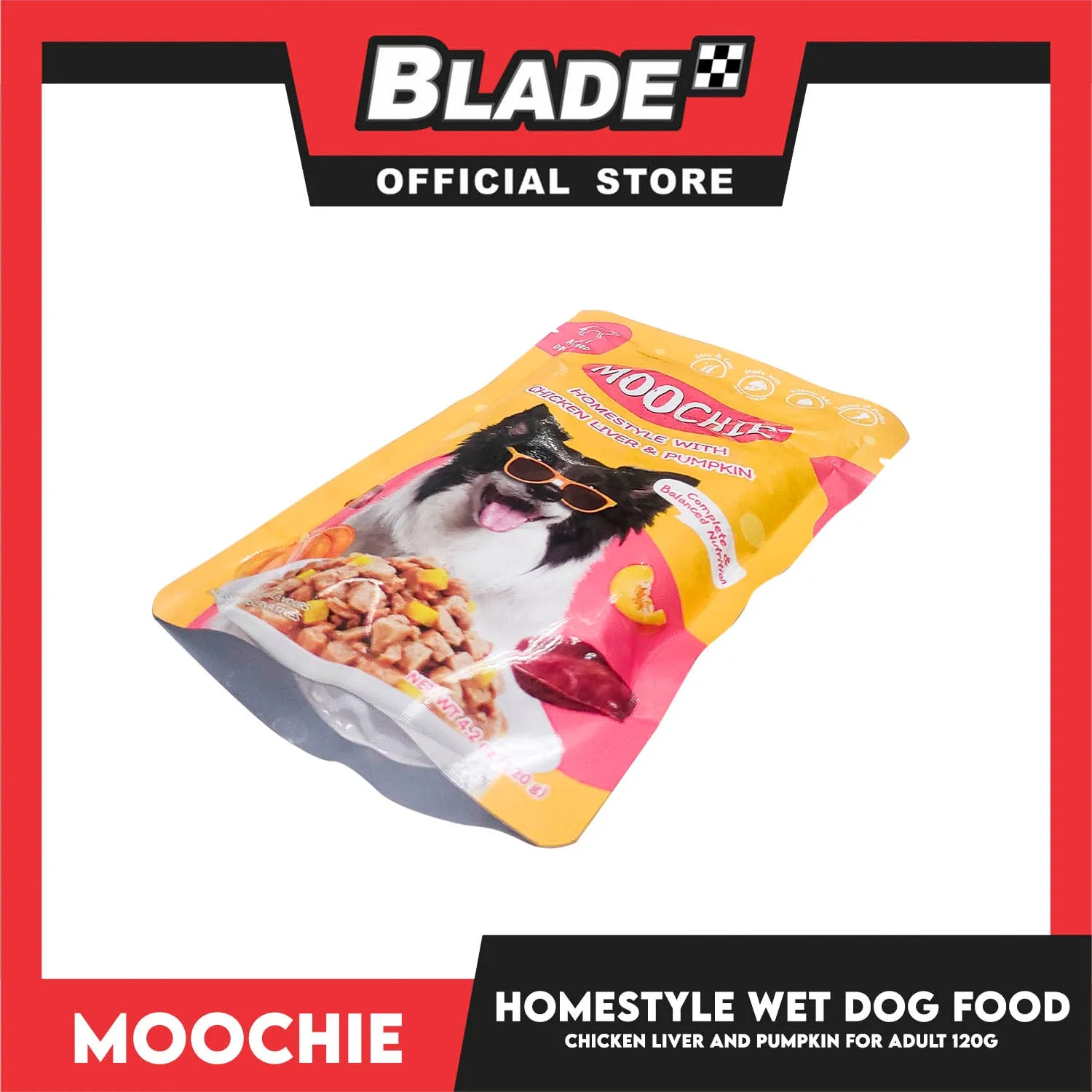 Moochie Dog Wet Food for Adult (Homestyle with Chicken and Liver and Pumpkin) 120g