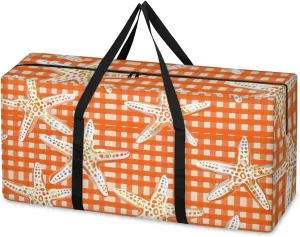 Moving Bags Heavy Duty Storage Bags for Clothes Moving Supplies Packing Bags for Moving Traveling Checkered Starfish