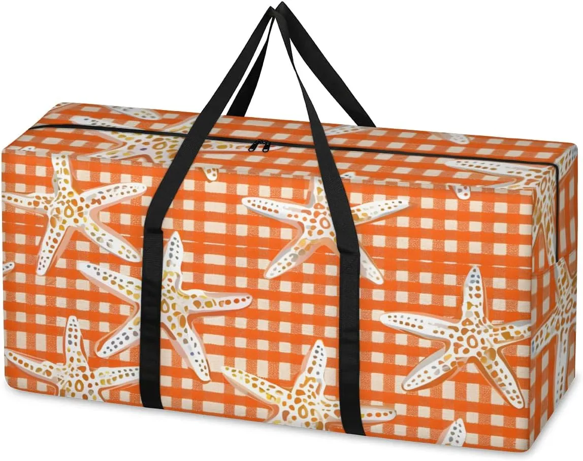 Moving Bags Heavy Duty Storage Bags for Clothes Moving Supplies Packing Bags for Moving Traveling Checkered Starfish