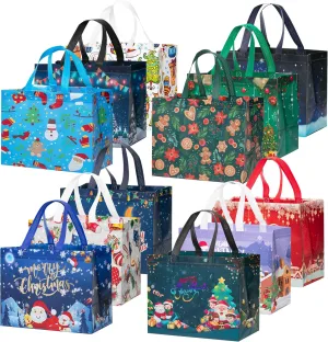 Mr. Pen Reusable Christmas & Xmas Gift Bags - 12 Styles & Handles, Holiday Totes