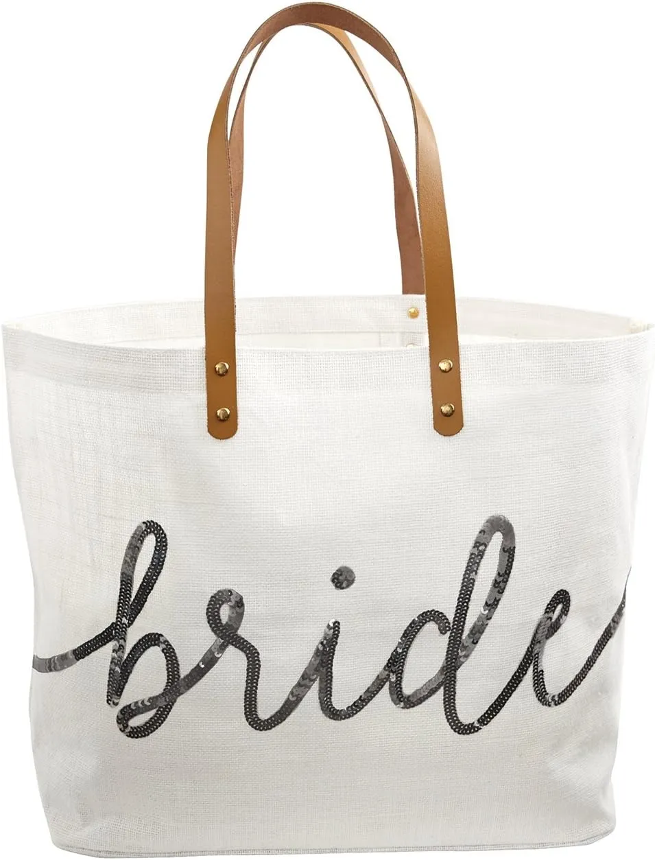Mud Pie Silver Sequin Bride Tote Bag