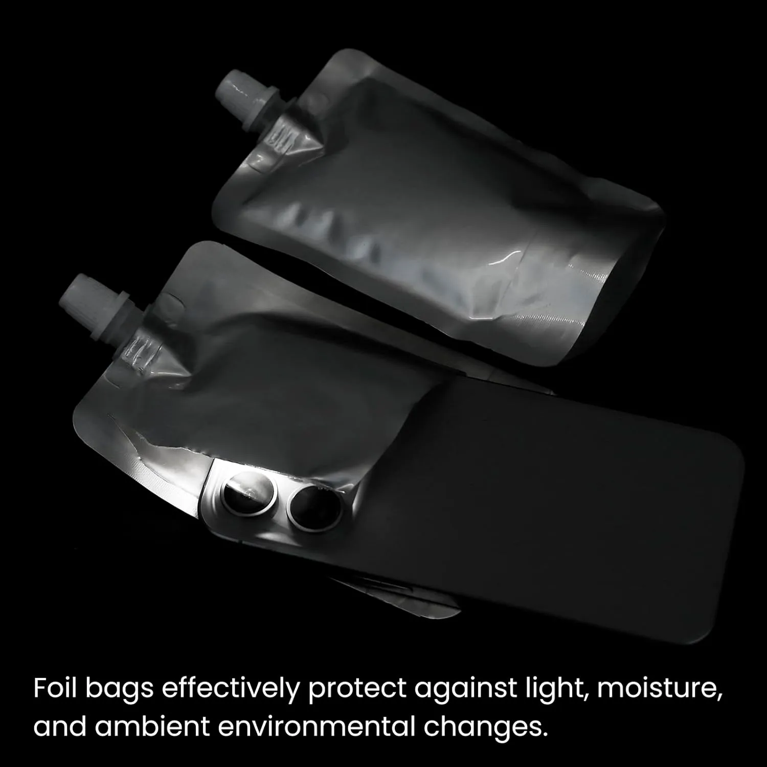 Muka 50 PCS Silver Foil Spout Bag, Reclosable Spout pouch with funnel, Heavy duty stand-up pouches (17 OZ,500 ML)