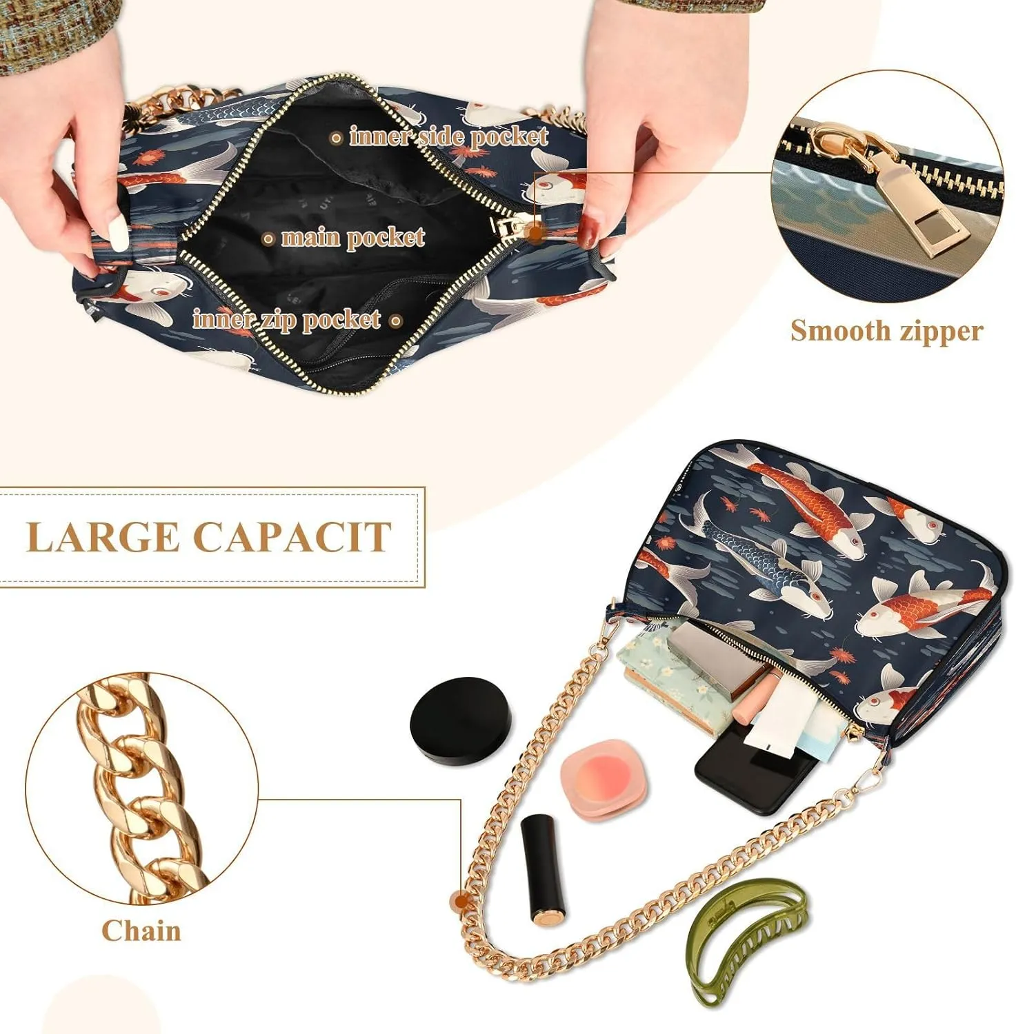 Musical Clef Note Small Shoulder Purse, Fashion Bags for Women