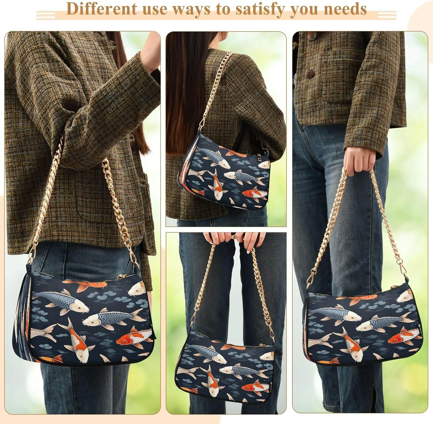 Musical Clef Note Small Shoulder Purse, Fashion Bags for Women