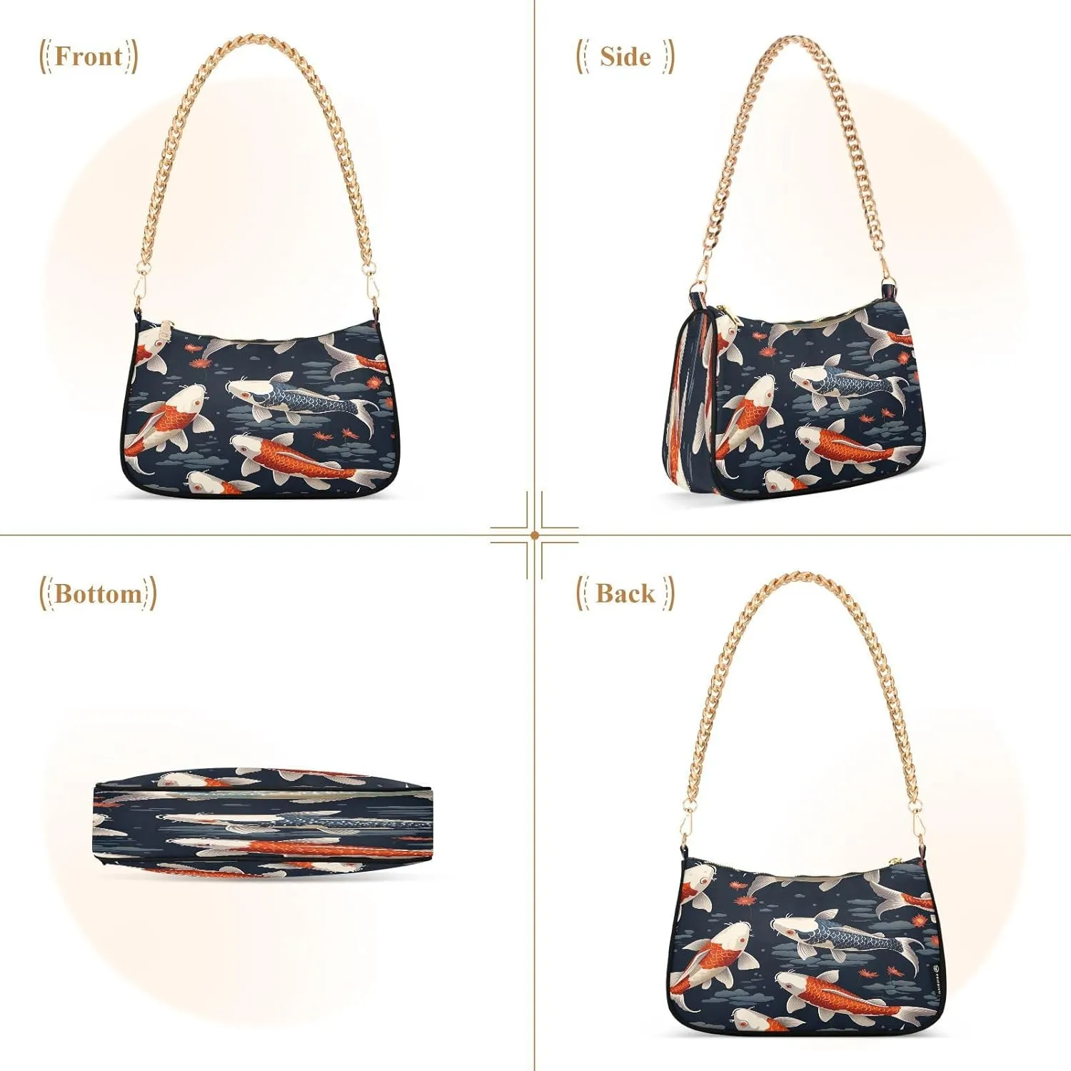 Musical Clef Note Small Shoulder Purse, Fashion Bags for Women