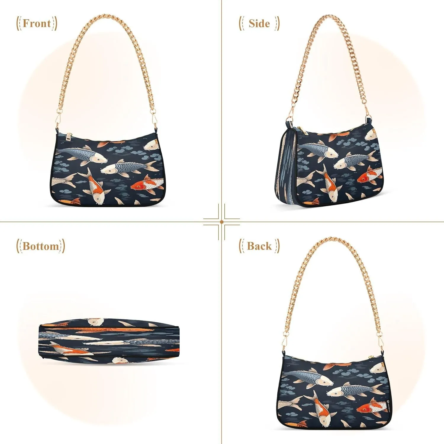 Musical Clef Note Small Shoulder Purse, Fashion Bags for Women