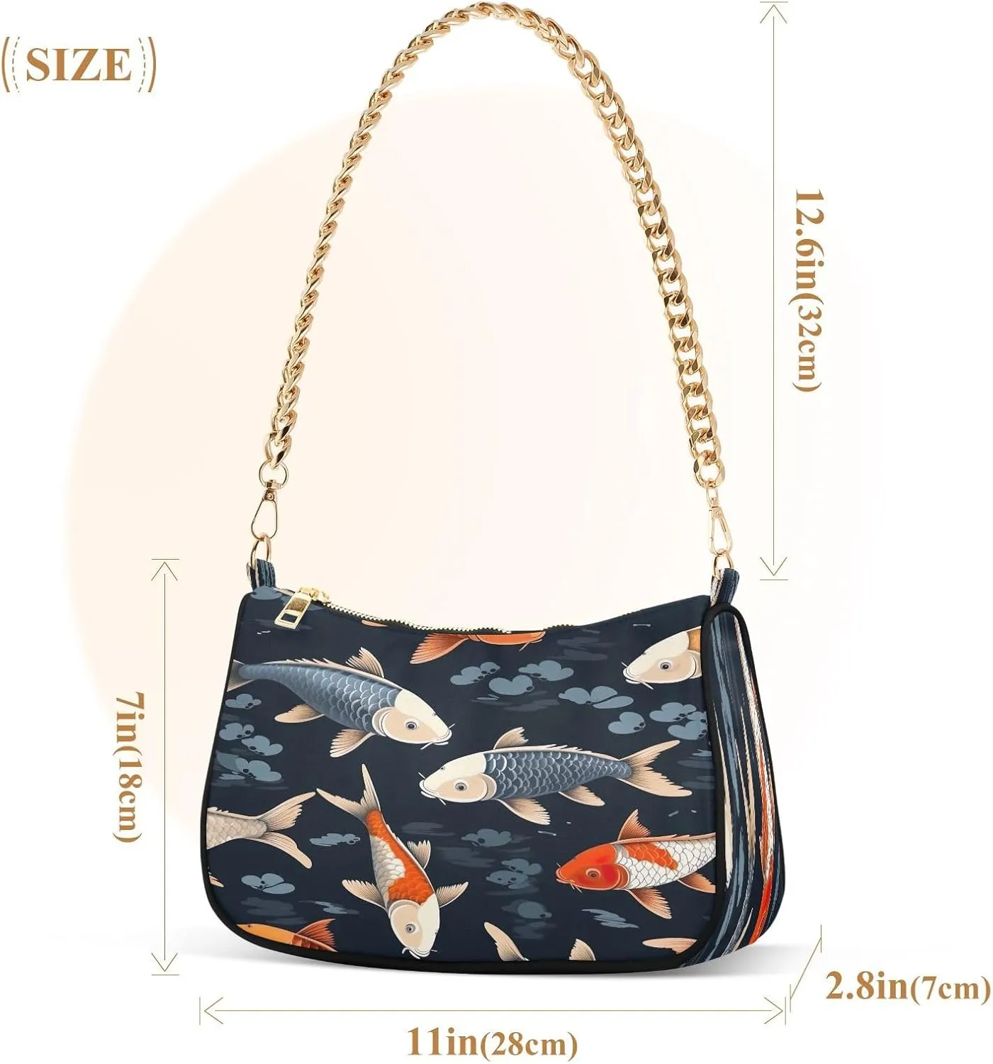 Musical Clef Note Small Shoulder Purse, Fashion Bags for Women