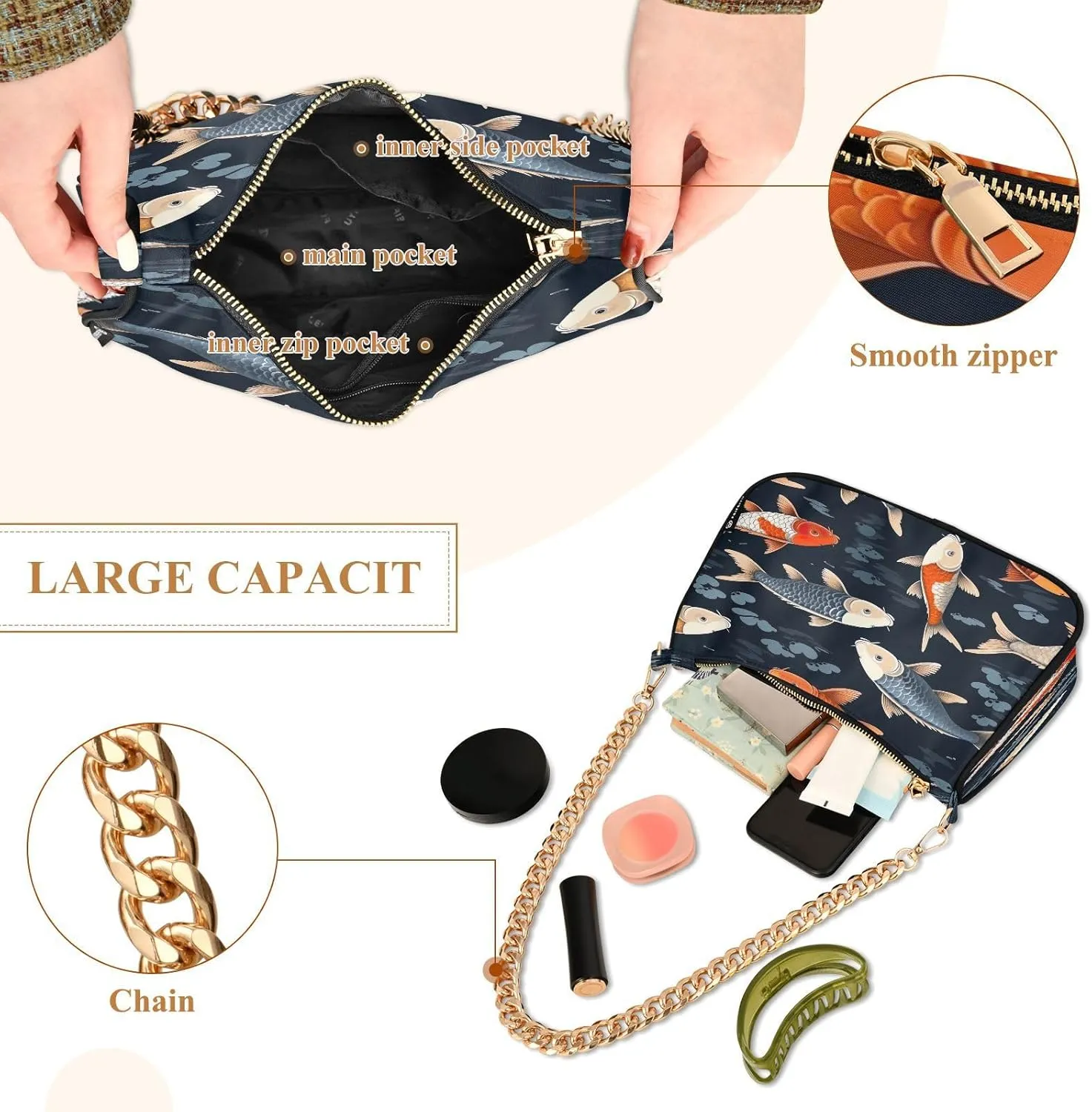 Musical Clef Note Small Shoulder Purse, Fashion Bags for Women