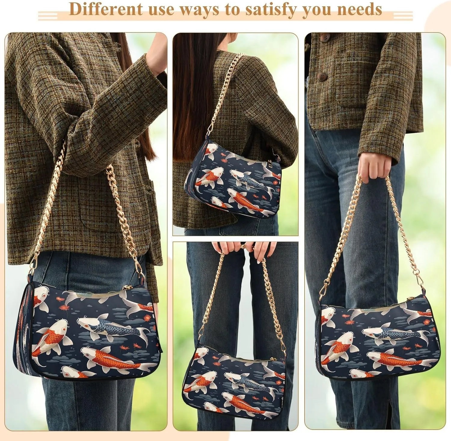Musical Clef Note Small Shoulder Purse, Fashion Bags for Women