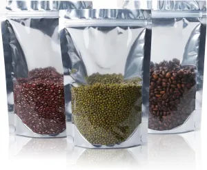 Mylar Bags for Food Storage 5.5x7.9, 100 PCS Clear Front Resealable Bags for Small Business for Food, Candy, Stand Up Foil Back Sealable Bags for Packaging