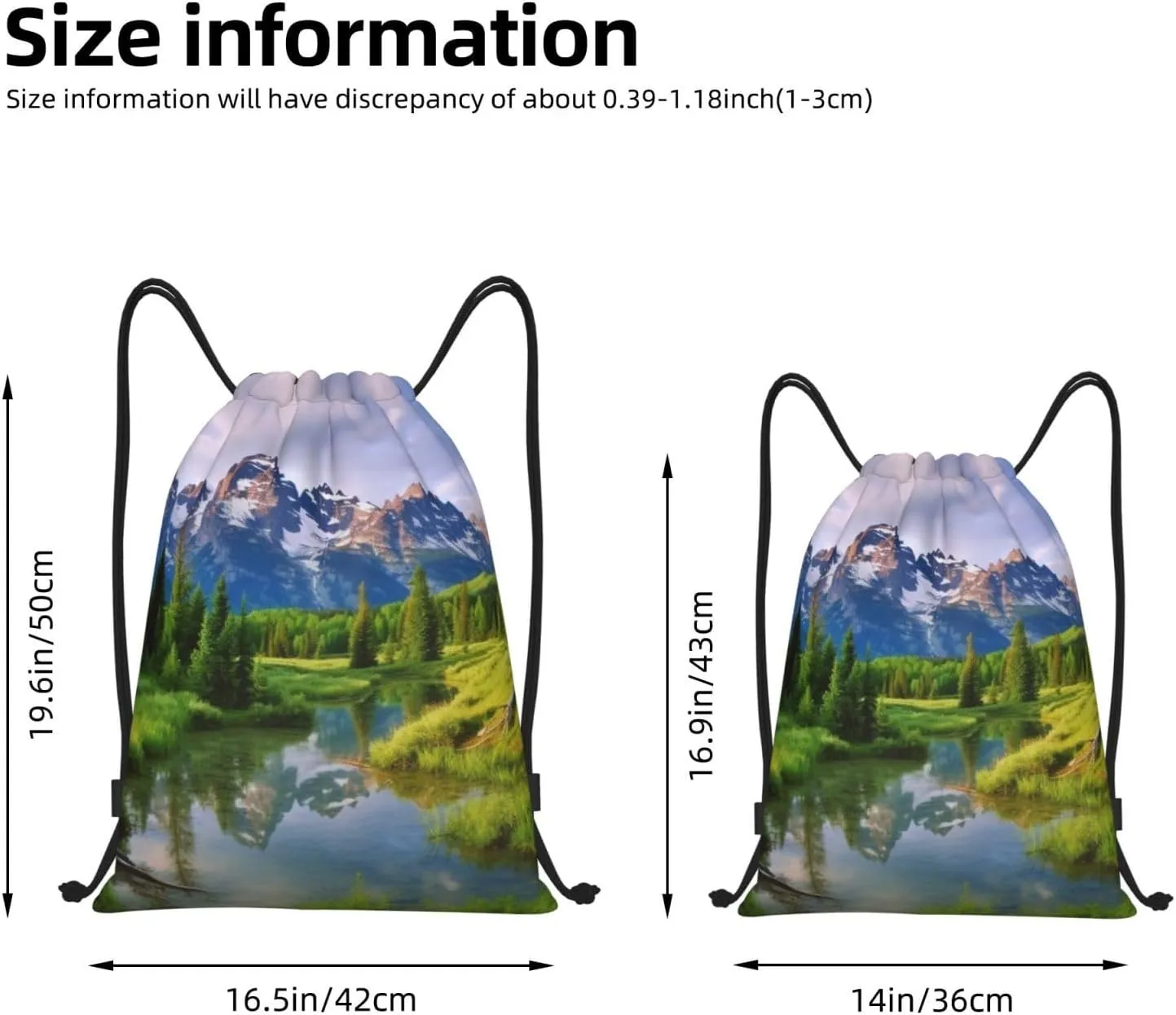 National Park Drawstring Backpack for Men Gym Bag String Bag Waterproof Drawstring Bag for Women Swim Bag Medium