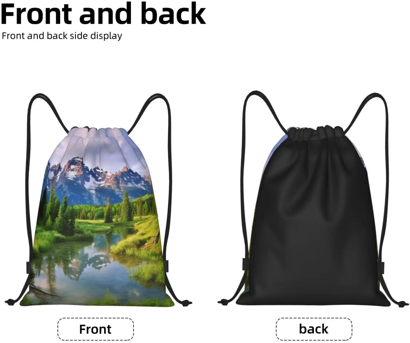 National Park Drawstring Backpack for Men Gym Bag String Bag Waterproof Drawstring Bag for Women Swim Bag Medium