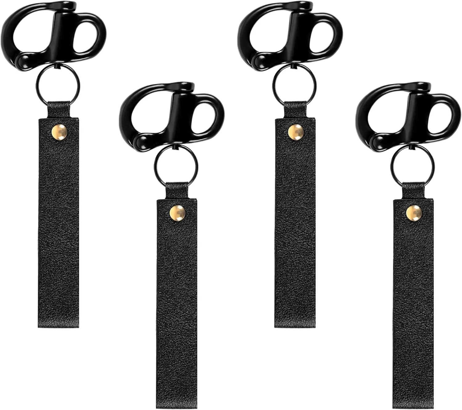 NBPLUS Quick Release Clip Shackle for SCBA Mask, Firefighter & Marine with Leather Handles for Emergency Situations 316 Stainless Steel Snap Shackles Rigging, Fireman Clasp Gear Accessories Tool