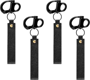 NBPLUS Quick Release Clip Shackle for SCBA Mask, Firefighter & Marine with Leather Handles for Emergency Situations 316 Stainless Steel Snap Shackles Rigging, Fireman Clasp Gear Accessories Tool