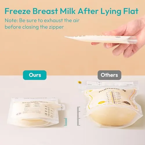 NCVI 4 7 oz Breastmilk Storage Bag Freezer for 0-3 Months, Breast Milk Feeding Bag with Temp-Sensing, Doubled-Sealed, Self Standing, Easy Pour Spout, BPA-Free, 4oz(70count) 7oz(30count)