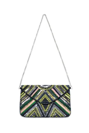 Neon Nights Hand Beaded Embellished Bag