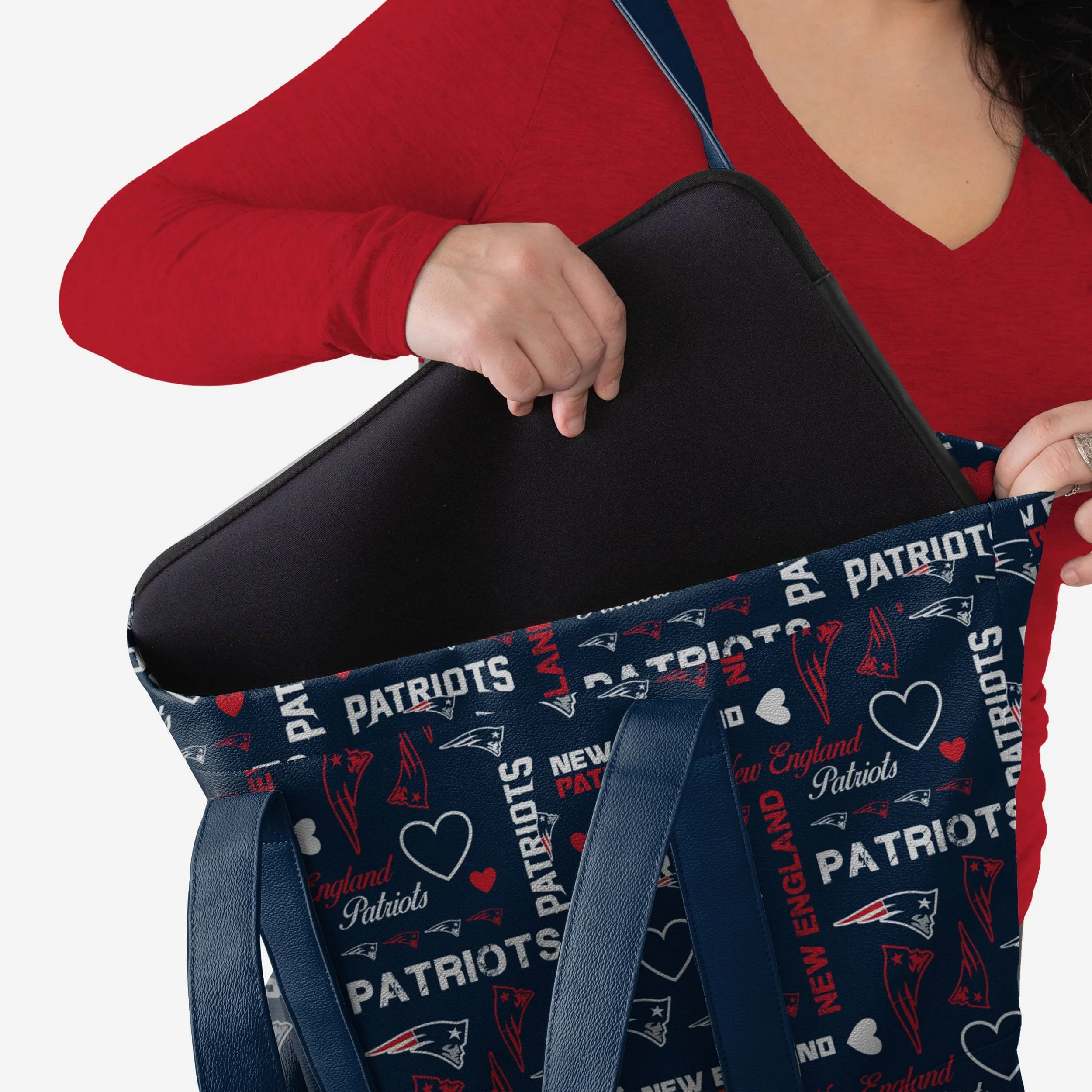 New England Patriots Logo Love Tote Bag