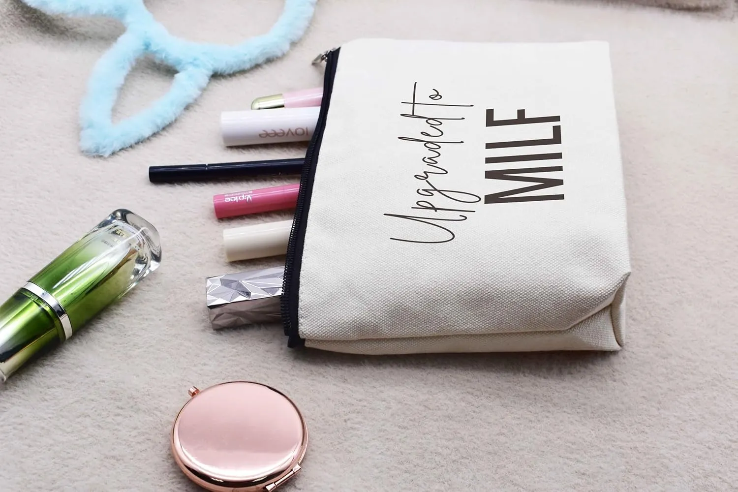 New Mom Future Mom Gift,Mother to Be,Pregnancy Present,First Mother's Day Christmas Gifts for New Mommy,Baby Present Shower for Expectant Mommy,Makeup Bag Cosmetic Bag Travel Pouch-Upgraded to MILF