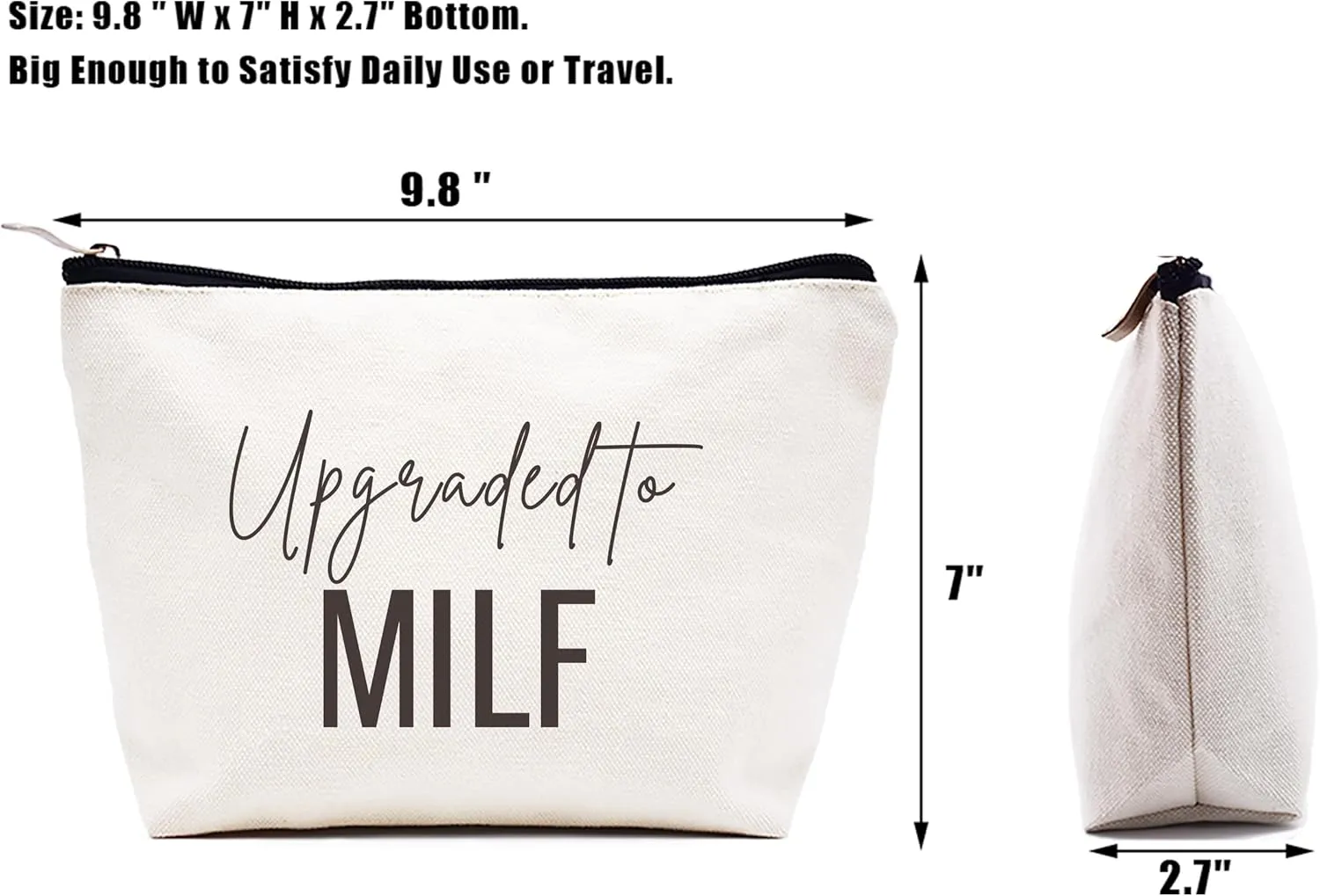 New Mom Future Mom Gift,Mother to Be,Pregnancy Present,First Mother's Day Christmas Gifts for New Mommy,Baby Present Shower for Expectant Mommy,Makeup Bag Cosmetic Bag Travel Pouch-Upgraded to MILF