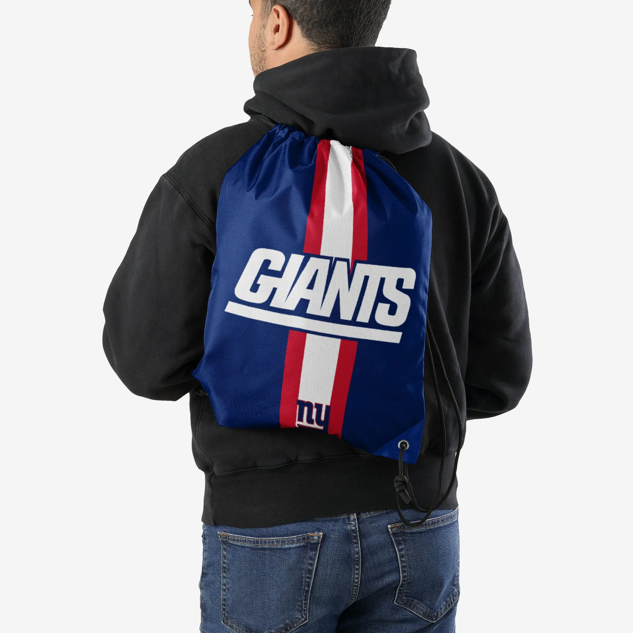 New York Giants Team Stripe Wordmark Drawstring Backpack