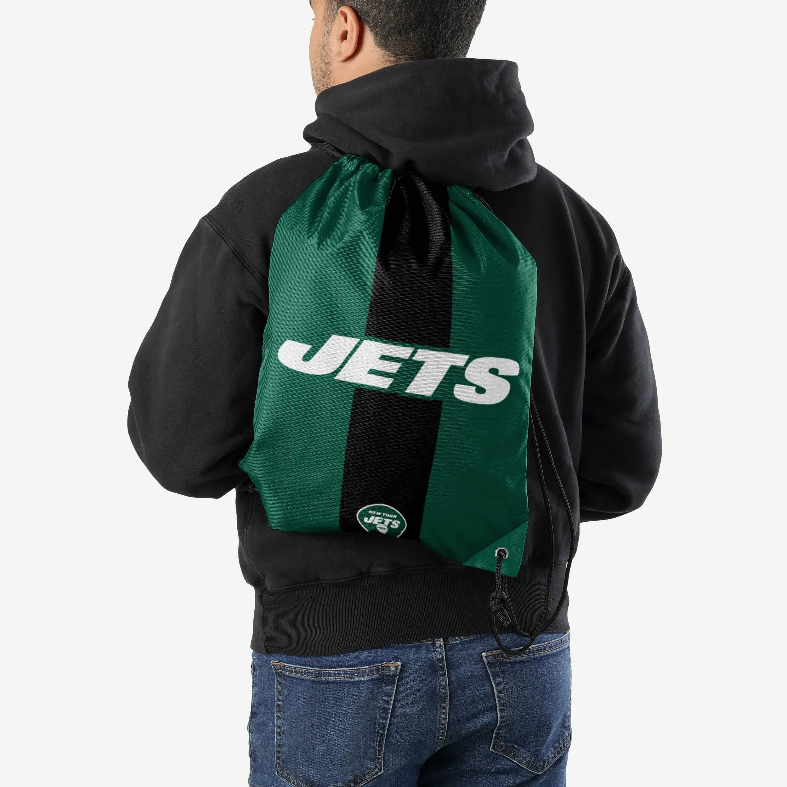 New York Jets Team Stripe Wordmark Drawstring Backpack