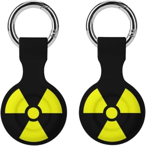 Nuclear Radiation Funny Cover Compatible with AirTag Case Protector GPS Tracker Storage Bag Box with Keychain Novelty Gifts