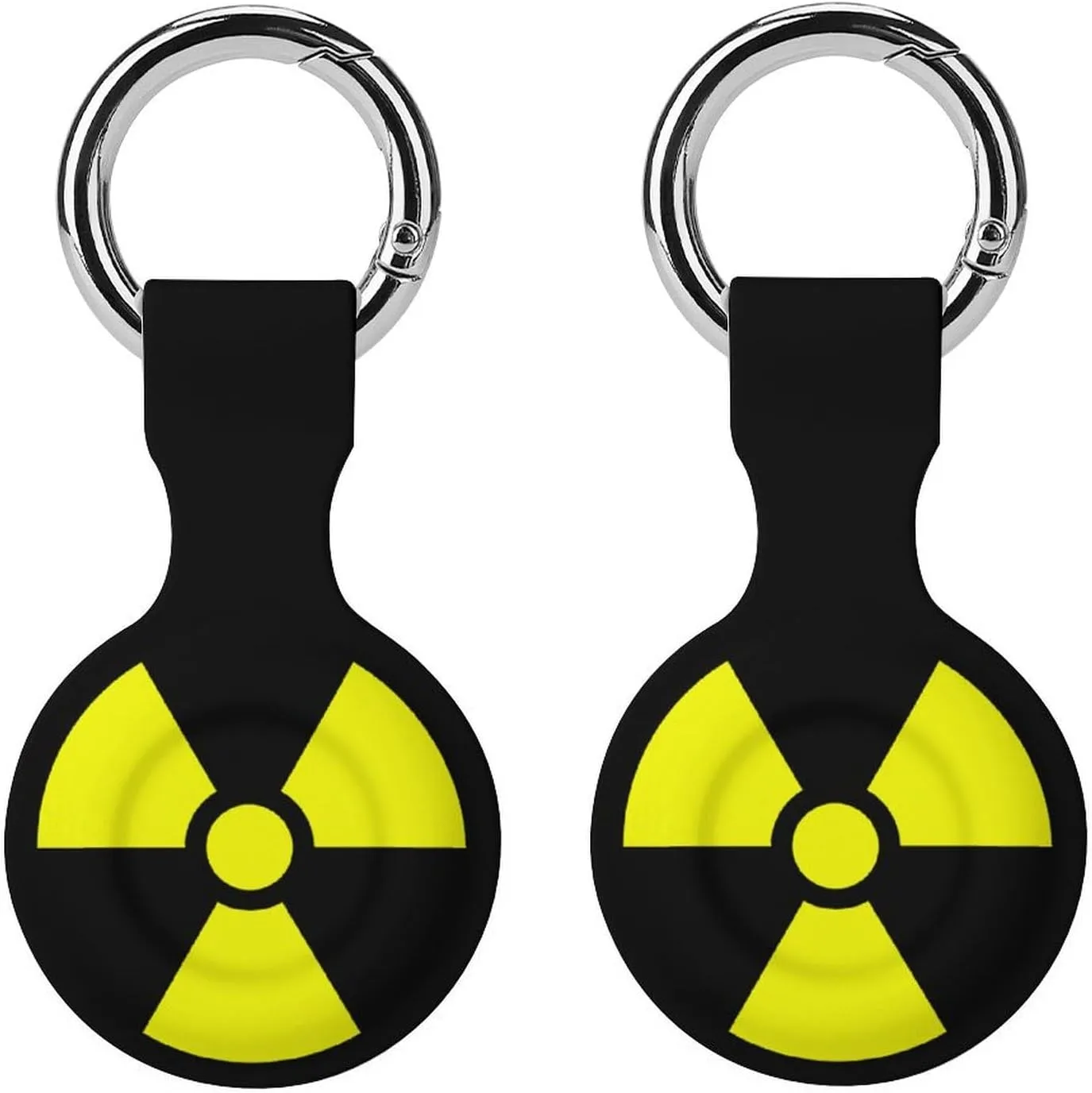 Nuclear Radiation Funny Cover Compatible with AirTag Case Protector GPS Tracker Storage Bag Box with Keychain Novelty Gifts