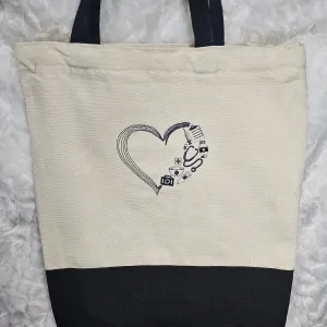 Nurse's Heart Zipper Tote