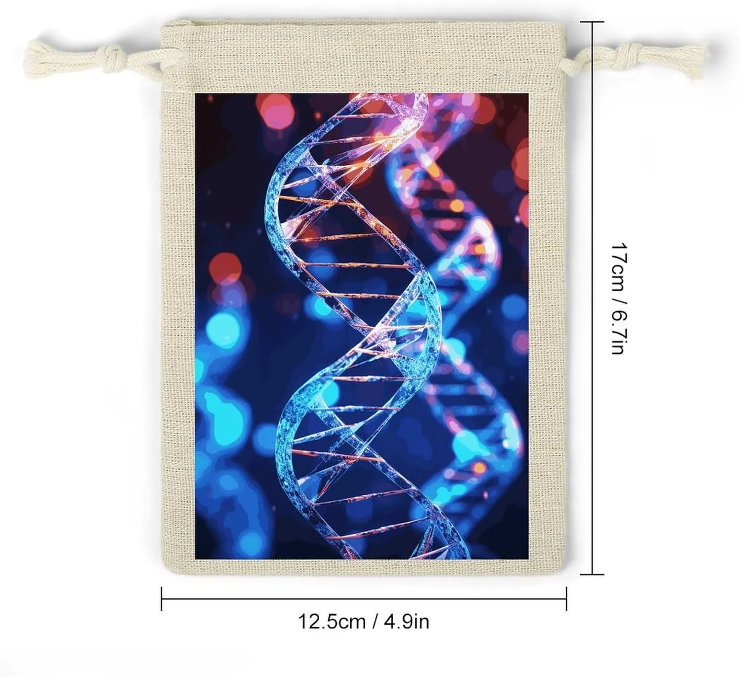 NVBSKKDH 8Pcs DNA Genetic Helix Burlap Gift Bags with Drawstring, Jewelry Pouches for Gifts Wrapping, Wedding Party