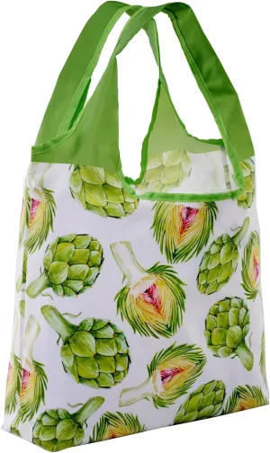 O-WITZ Reusable Grocery Bags | Vibrant Tote Bag For Groceries, Gym, Beach Gear, Toys & More | Washable Design With Large Handles For Maximum Convenience | Folds Into A Small Pouch, Artichoke
