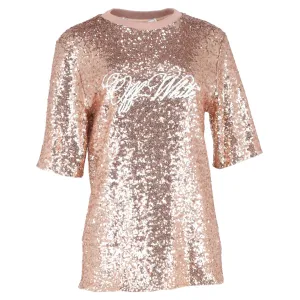 Off-White logo sequined t-shirt