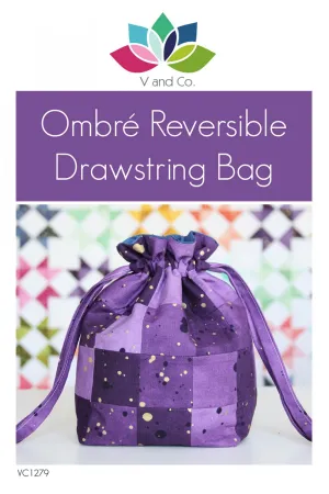 Ombre Reversible Drawstring Bag by V  and Company