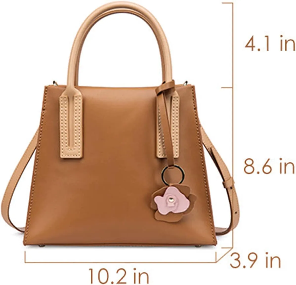 OPSEWING Leather Women Top Handles Handbag DIY Kit, DIY Crossbody Shoulder Bag with Sewing Kits, Handmade Bag Kit for Mom Girlfriend Birthday Gift (Brown)