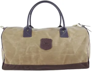 Over Under Waxed Canvas and Cordura Classic Sporting Duffle Bag, Solid Brass Hardware, Leather Accents