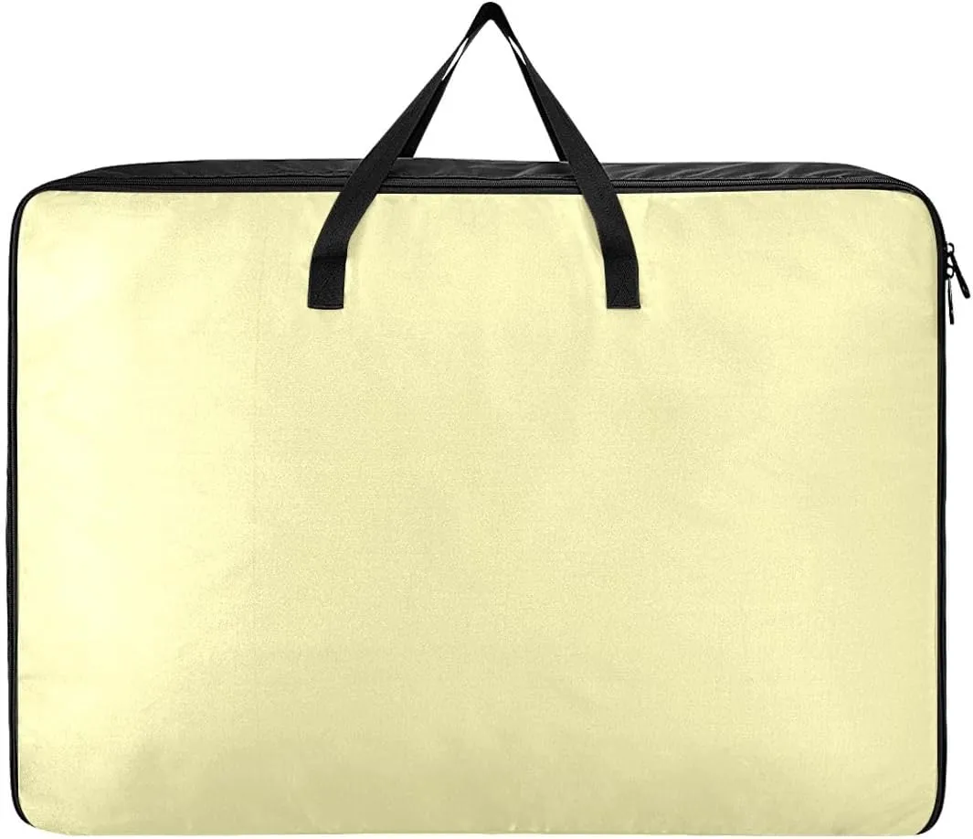 Pale Goldenrod Storage Bag, 27.5x19.7x11 In, Garment Storage Organizer Travel Cargo Duffel Bags Space Saving Packing Totes for Moving Supplies Storage