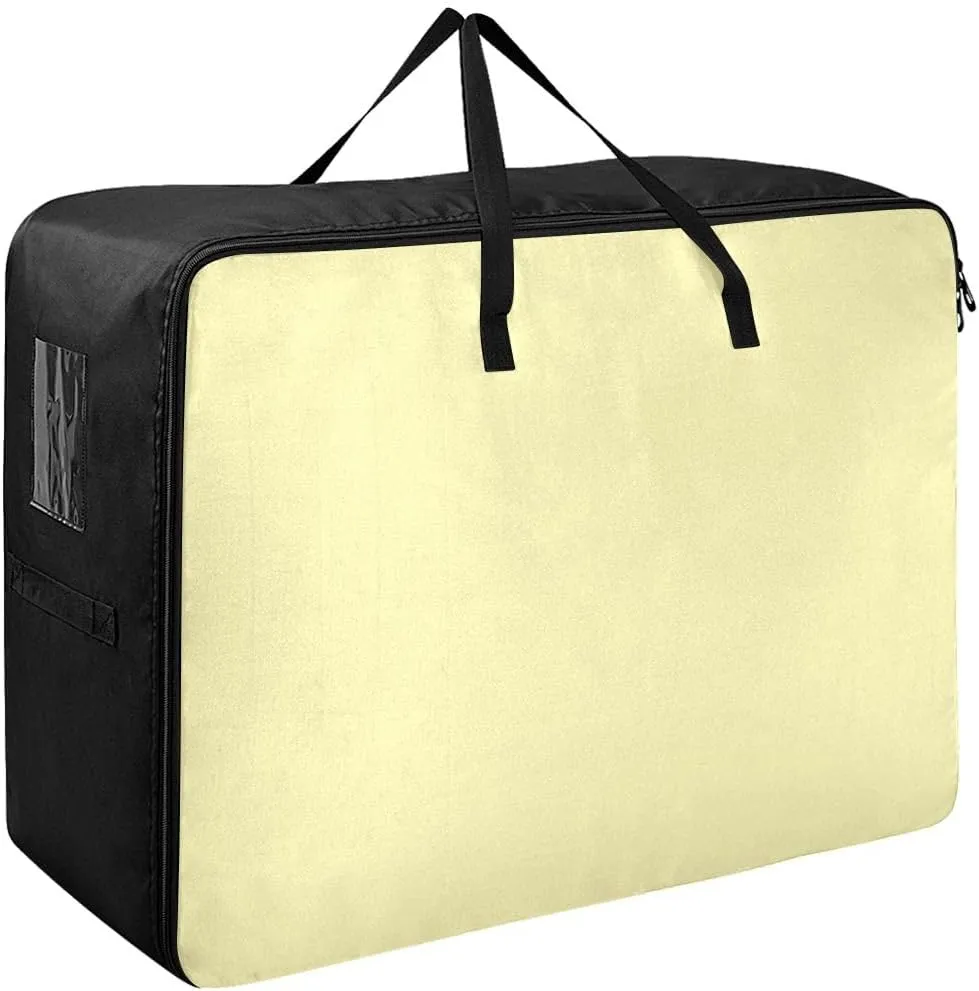 Pale Goldenrod Storage Bag, 27.5x19.7x11 In, Garment Storage Organizer Travel Cargo Duffel Bags Space Saving Packing Totes for Moving Supplies Storage